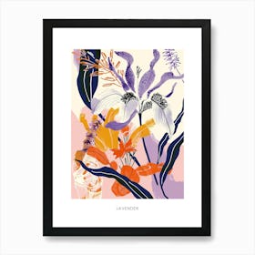 Colourful Flower Illustration Poster Lavender 2 Art Print