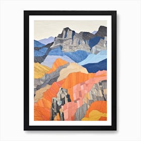 Scafell Pike England 1 Colourful Mountain Illustration Art Print