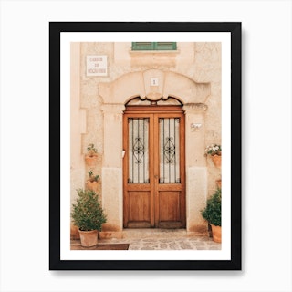 Beautiful Door In Valldemossa On Mallorca Island In Spain Art Print