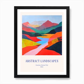 Colourful Abstract Snowdonia National Park Wales 7 Poster Blue Art Print