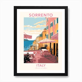 Sorrento, Italy, Flat Pastels Tones Illustration 4 Poster Art Print