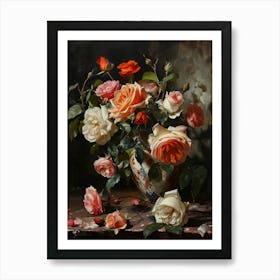 Baroque Floral Still Life Rose 9 Art Print