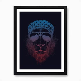 Wild lion (dark) Art Print