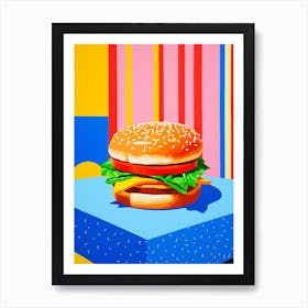 Retro Hamburger Colour Pop 6 Art Print