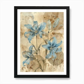 Blue Lilies 3 Art Print