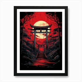 Torii Gates Japanese Illustration 8 Art Print