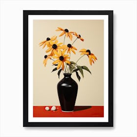 Bouquet Of Black Eyed Susan Flowers, Autumn Fall Florals Painting 1 Art Print