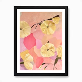 Golden Marshmallow Flowers Art Print