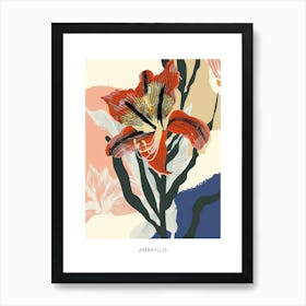 Colourful Flower Illustration Poster Amaryllis 5 Art Print