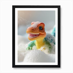 Toy Dinosaur Bubble Bath 3 Art Print