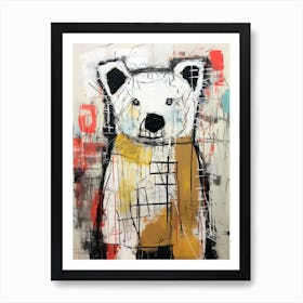 Cute Polar Bear Basquiat style Art Print