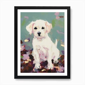 A Maltese Dog Painting, Impressionist 1 Art Print