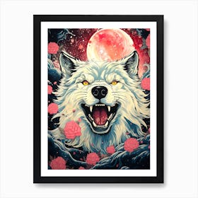 Wolf In The Moonlight 5 Art Print