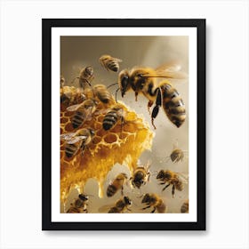 Africanized Honey Bee Realism Illustration 11 Art Print