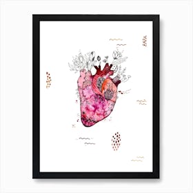 Heart With Flowers Art Print