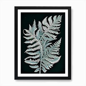 Silver Lace 4 Fern Vintage Botanical Poster Art Print