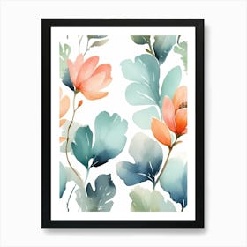 Watercolor Floral Pattern 6 Art Print