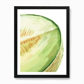 Honeydew Melon Close Up Illustration 3 Art Print