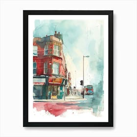 Waltham Forest London Borough   Street Watercolour 1 Art Print