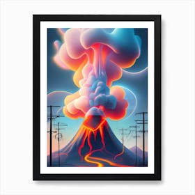 Erupting Volcano Art Print