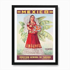 Mexico, Woman From Tehuantepec Art Print