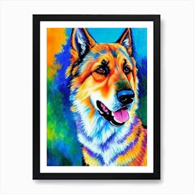 German Shepherd Fauvist Style Dog Art Print