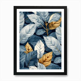 Seamless Pattern With Leaves 4 Art Print