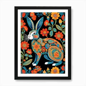 Hare And Flowers, 1483 Art Print