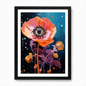 Surreal Florals Poppy 1 Flower Painting Art Print