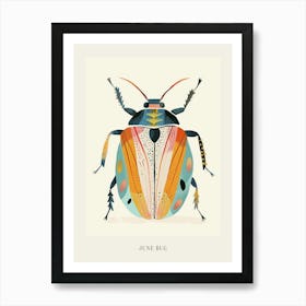 Colourful Insect Illustration June Bug 18 Poster Art Print