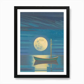 Moonlight Boat Art Print