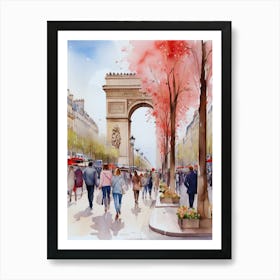 Champs-Elysées Avenue. Paris. The atmosphere and manifestations of spring. 8 Art Print