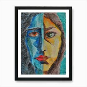 Two Faces Of A Woman 1 Art Print