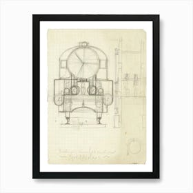 Locomotive From The Front (Child's Drawing), Egon Schiele Art Print