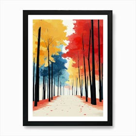 Autumn Trees In The Forest Art Print