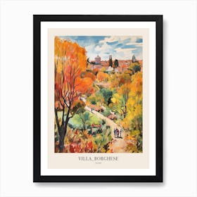 Autumn City Park Painting Villa Borghese Gardens Rome 1 Poster Art Print