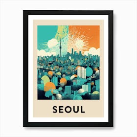 Seoul 6 Vintage Travel Poster Art Print