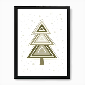 Beige Xmas Tree Art Print