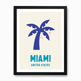 Miami, United States, Graphic Style Poster 2 Art Print