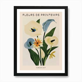 Spring Floral French Poster  Calla Lily 4 Art Print