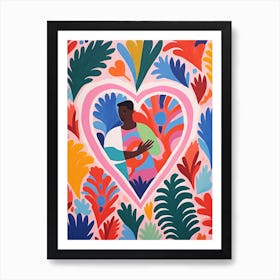 Heart Portrait Of A Person Matisse Inspired Patterns 6 Art Print