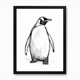 B&W Emperor Penguin Art Print