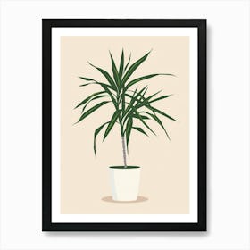 Dracaena Plant Minimalist Illustration 6 Art Print