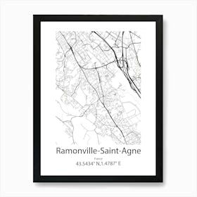 Ramonville Saint Agne,France Minimalist Map Art Print