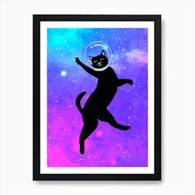 Happy Space Cat Art Print