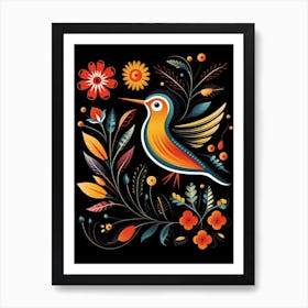 Folk Bird Illustration Hummingbird 3 Art Print