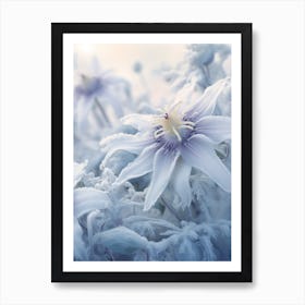 Frosty Botanical Passionflower Art Print