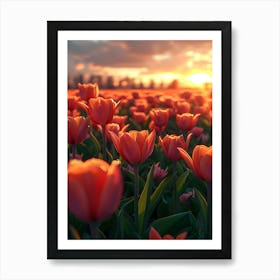 Sunset Tulips 1 Art Print