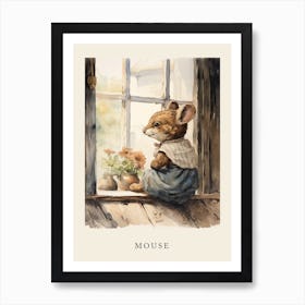 Beatrix Potter Inspired  Animal Watercolour Mouse 3 Art Print