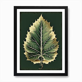 Birch Leaf Vintage Botanical 1 Art Print